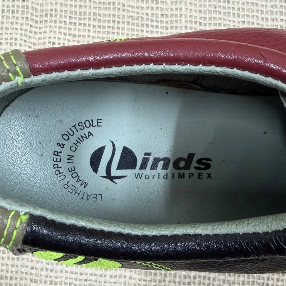 Linds Classic 1733 Mens Bowling Shoes Size 13 Leather Black Burgundy Green 2008